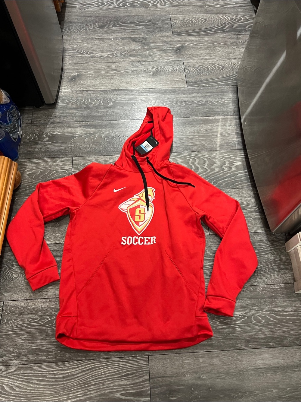 Red Soccer Pullover Hoodie - Athletic Performance Sweatshirt